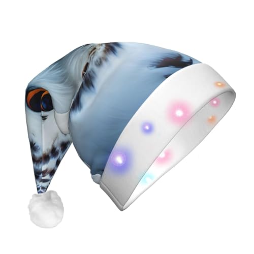 Weihnachtsmütze mit Schnee-Eulen-Augen, beleuchtete Weihnachtsmütze, Uni, Urlaubsmütze für Party, Urlaub, Partyzubehör Weihnachtsmütze mit Schnee-Eulen-Augen, beleuchtete Weihnachtsmütze, Uni, Urlaubsmütze für Party, Urlaub, Partyzubehör von HGFVY
