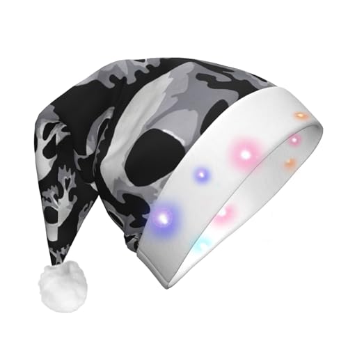 Weihnachtsmütze mit Totenkopf-Motiv, beleuchtete Weihnachtsmütze, Uni, für Party, Urlaub, Partyzubehör Weihnachtsmütze mit Totenkopf-Motiv, beleuchtete Weihnachtsmütze, Uni, für Party, Urlaub, Partyzubehör von HGFVY