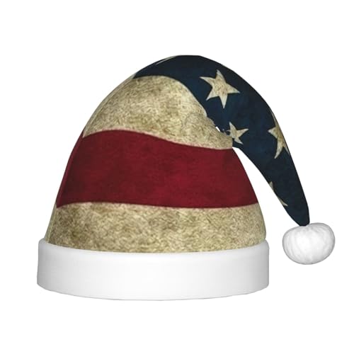 Weihnachtsmütze mit amerikanischer Flagge, Plüsch-Weihnachtsmannmütze, bequeme Weihnachtsmütze für Weihnachten, Partygeschenke, passend für Jugendliche Weihnachtsmütze mit amerikanischer Flagge, Plüsch-Weihnachtsmannmütze, bequeme Weihnachtsmütze für Weihnachten, Partygeschenke, passend für Jugendliche von HGFVY