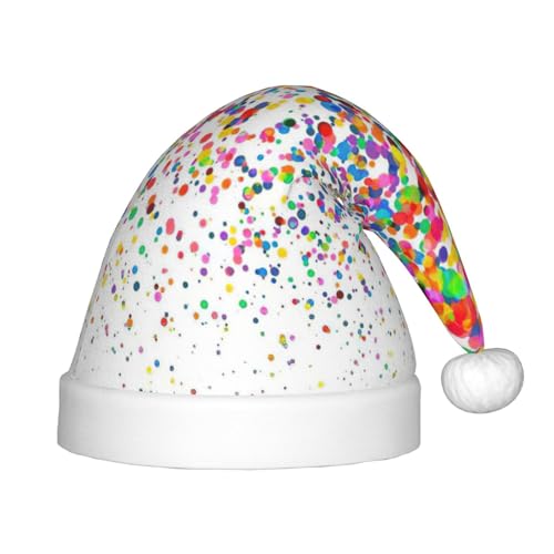 Weihnachtsmütze mit farbigen Punkten, 1 Stück, Plüsch-Weihnachtsmannmütze, bequeme Weihnachtsmütze für Weihnachten, Partygeschenke, passend für Jugendliche Weihnachtsmütze mit farbigen Punkten, 1 Stück, Plüsch-Weihnachtsmannmütze, bequeme Weihnachtsmütze für Weihnachten, Partygeschenke, passend für Jugendliche von HGFVY