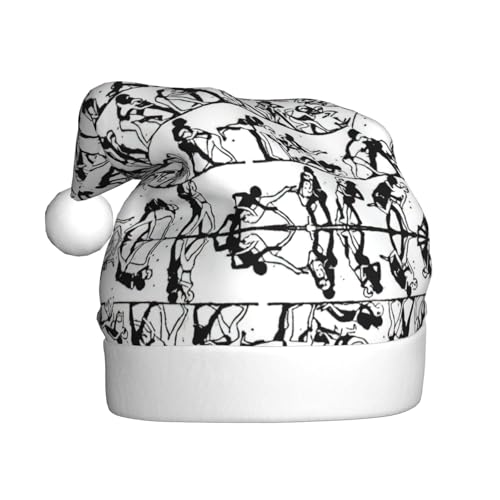 Wrestlers Sports Plüsch-Weihnachtsmannmütze, bequeme Weihnachtsmütze für Weihnachten, Partygeschenke, passend für Erwachsene, 1 Stück von HGFVY