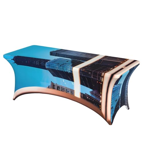 HGKHadc Chicago Reflect Print Essential, rechteckig, elastisch, waschbar, knitterarm von HGKHadc