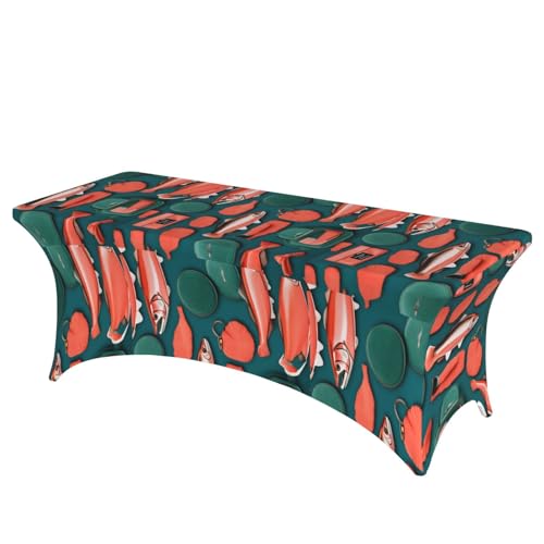 HGKHadc Essentielle rechteckige Tischdecke, elastisch, waschbar, knitterfrei, lachsfarben HGKHadc Essentielle rechteckige Tischdecke, elastisch, waschbar, knitterfrei, lachsfarben von HGKHadc