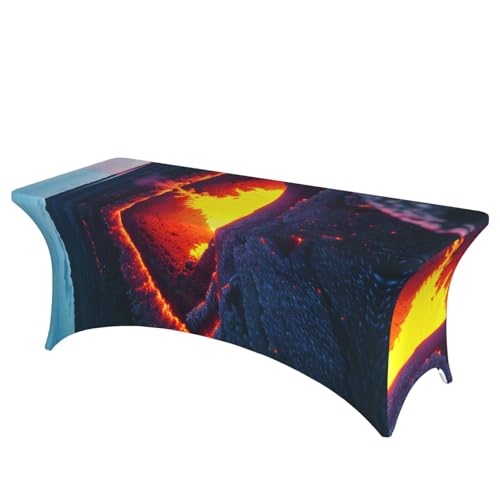 HGKHadc Kilauea Tischdecke mit Vulkandruck, rechteckig, elastisch, waschbar, knitterarm HGKHadc Kilauea Tischdecke mit Vulkandruck, rechteckig, elastisch, waschbar, knitterarm von HGKHadc