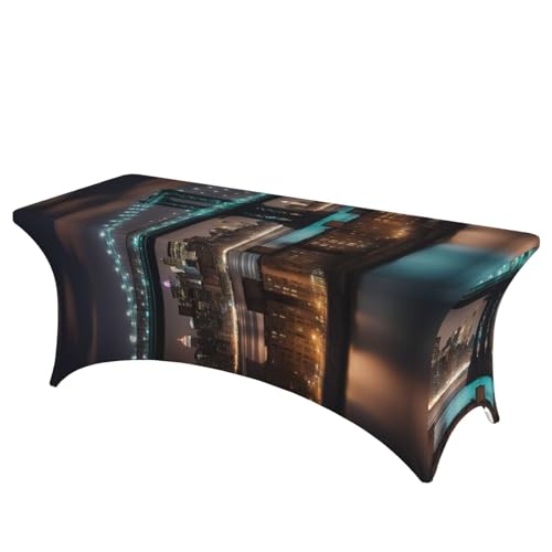 HGKHadc New York Manhattan Bridge Night Print Essential Rechteckige elastische Tischdecke, waschbar, knitterarm HGKHadc New York Manhattan Bridge Night Print Essential Rechteckige elastische Tischdecke, waschbar, knitterarm von HGKHadc