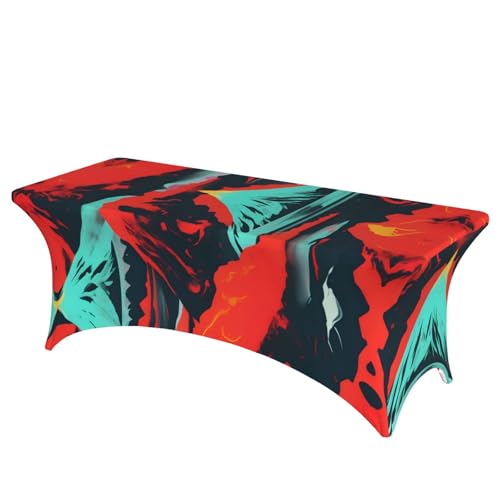 HGKHadc Rechteckige, elastische Tischdecke, waschbar, knitterfrei, Motiv: Vulkanblüten HGKHadc Rechteckige, elastische Tischdecke, waschbar, knitterfrei, Motiv: Vulkanblüten von HGKHadc