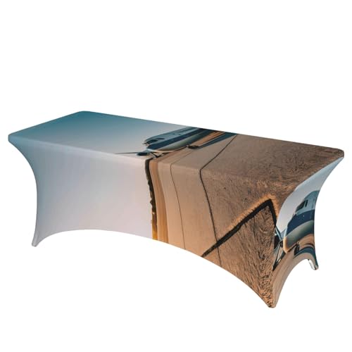 HGKHadc Rechteckige, elastische Tischdecke mit Flugzeugdruck, waschbar, knitterarm HGKHadc Rechteckige, elastische Tischdecke mit Flugzeugdruck, waschbar, knitterarm von HGKHadc