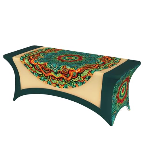 HGKHadc Rechteckige, elastische Tischdecke mit Mandala-Druck, waschbar, knitterarm HGKHadc Rechteckige, elastische Tischdecke mit Mandala-Druck, waschbar, knitterarm von HGKHadc