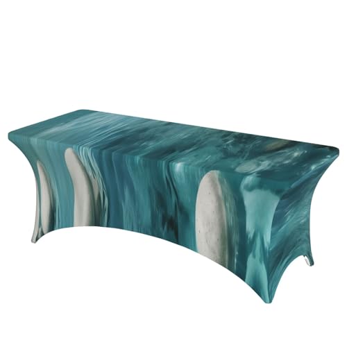 HGKHadc Rechteckige, elastische Tischdecke mit ruhigem Wasserdruck, waschbar, knitterarm HGKHadc Rechteckige, elastische Tischdecke mit ruhigem Wasserdruck, waschbar, knitterarm von HGKHadc