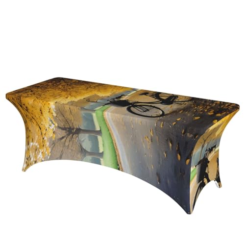 HGKHadc Tischdecke, Motiv: Herbstbaum mit altem Fahrrad, rechteckig, elastisch, waschbar, knitterarm HGKHadc Tischdecke, Motiv: Herbstbaum mit altem Fahrrad, rechteckig, elastisch, waschbar, knitterarm von HGKHadc