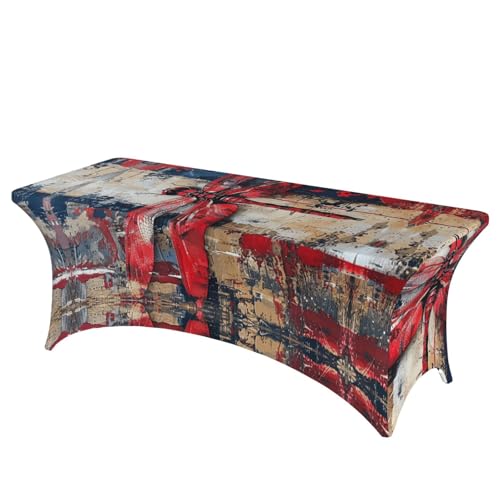 HGKHadc Tischdecke, abstrakt, roter Libellen-Druck, rechteckig, elastisch, waschbar, knitterarm HGKHadc Tischdecke, abstrakt, roter Libellen-Druck, rechteckig, elastisch, waschbar, knitterarm von HGKHadc