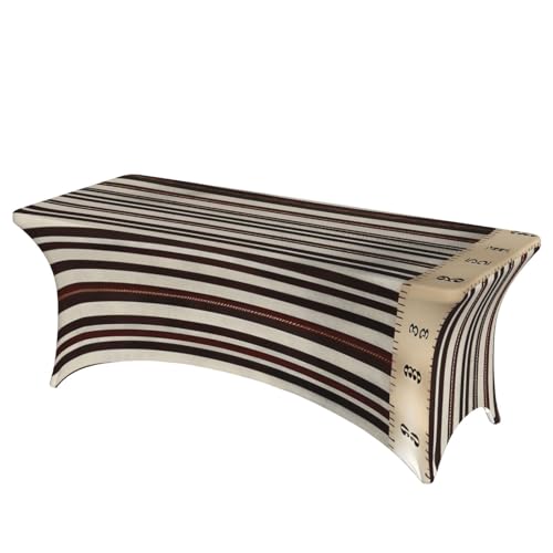 HGKHadc Tischdecke, rechteckig, elastisch, waschbar, knitterfrei, Braun gestreift HGKHadc Tischdecke, rechteckig, elastisch, waschbar, knitterfrei, Braun gestreift von HGKHadc