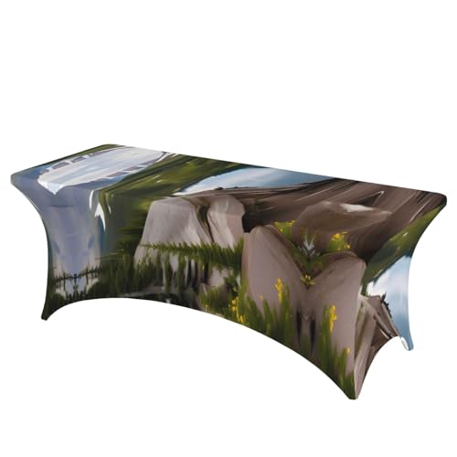 HGKHadc Tischdecke, rechteckig, elastisch, waschbar, knitterfrei, Motiv: Glacier National Park HGKHadc Tischdecke, rechteckig, elastisch, waschbar, knitterfrei, Motiv: Glacier National Park von HGKHadc
