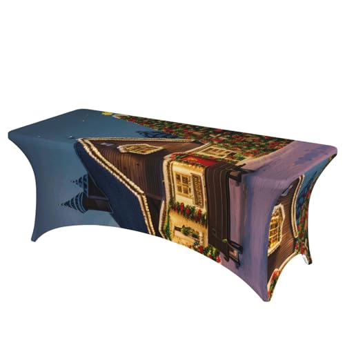 HGKHadc Tischdecke, rechteckig, elastisch, waschbar, knitterfrei, Motiv: Weihnachten, Karneval, Dorf HGKHadc Tischdecke, rechteckig, elastisch, waschbar, knitterfrei, Motiv: Weihnachten, Karneval, Dorf von HGKHadc