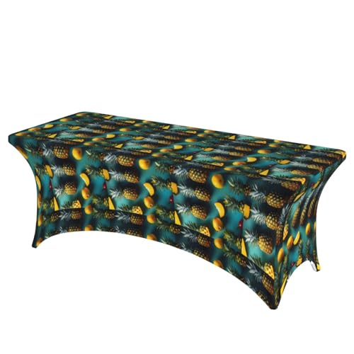 HGKHadc Tischdecke, rechteckig, elastisch, waschbar, knitterfrei, Motiv: tropische Früchte und Ananas HGKHadc Tischdecke, rechteckig, elastisch, waschbar, knitterfrei, Motiv: tropische Früchte und Ananas von HGKHadc