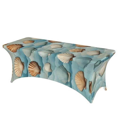 HGKHadc Tischdecke, rechteckig, elastisch, waschbar, knitterfrei, mit Muschelmuster HGKHadc Tischdecke, rechteckig, elastisch, waschbar, knitterfrei, mit Muschelmuster von HGKHadc