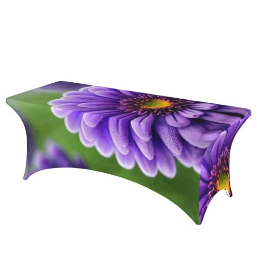 HGKHadc Tischdecke, rechteckig, elastisch, waschbar, knitterfrei, violett, Lavendelblüte HGKHadc Tischdecke, rechteckig, elastisch, waschbar, knitterfrei, violett, Lavendelblüte von HGKHadc