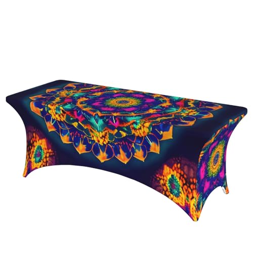 HGKHadc Tischdecke mit Mandala-Muster, rechteckig, elastisch, waschbar, knitterarm HGKHadc Tischdecke mit Mandala-Muster, rechteckig, elastisch, waschbar, knitterarm von HGKHadc