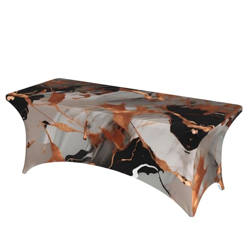 HGKHadc Tischdecke mit Marmorstruktur, Kupferspritzer-Druck, rechteckig, elastisch, waschbar, knitterarm HGKHadc Tischdecke mit Marmorstruktur, Kupferspritzer-Druck, rechteckig, elastisch, waschbar, knitterarm von HGKHadc