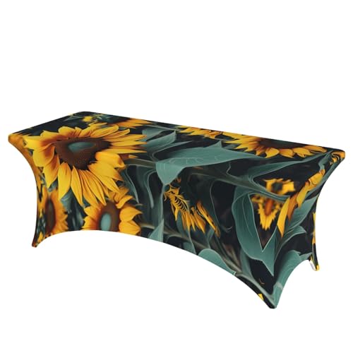 HGKHadc Tischdecke mit Sonnenblumen-Motiv, rechteckig, elastisch, waschbar, knitterarm HGKHadc Tischdecke mit Sonnenblumen-Motiv, rechteckig, elastisch, waschbar, knitterarm von HGKHadc