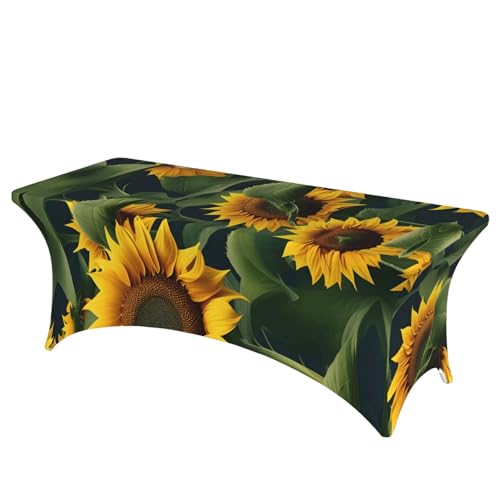 HGKHadc Tischdecke mit Sonnenblumen-Motiv, rechteckig, elastisch, waschbar, knitterarm HGKHadc Tischdecke mit Sonnenblumen-Motiv, rechteckig, elastisch, waschbar, knitterarm von HGKHadc