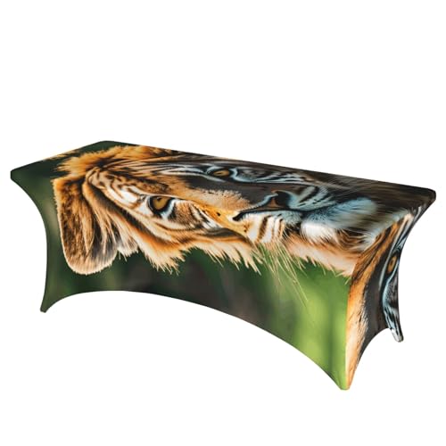 HGKHadc Tischdecke mit afrikanischem Tierdruck, rechteckig, elastisch, waschbar, knitterarm HGKHadc Tischdecke mit afrikanischem Tierdruck, rechteckig, elastisch, waschbar, knitterarm von HGKHadc