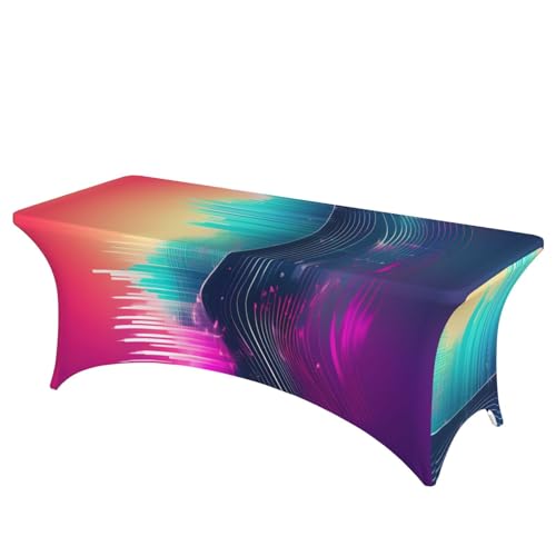 HGKHadc Tischdecke mit coolem Musik-Schallwellen-Druck, rechteckig, elastisch, waschbar, knitterarm HGKHadc Tischdecke mit coolem Musik-Schallwellen-Druck, rechteckig, elastisch, waschbar, knitterarm von HGKHadc