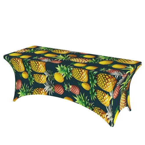 HGKHadc Tischdecke mit tropischen Früchten, Ananas-Druck, rechteckig, elastisch, waschbar, knitterarm HGKHadc Tischdecke mit tropischen Früchten, Ananas-Druck, rechteckig, elastisch, waschbar, knitterarm von HGKHadc