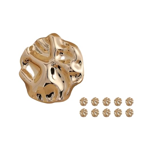 HGNUT 10 Stück 23mm Mode Gold Metallknöpfe - Unregelmäßiges Vintage-inspiriertes Design Für Cardigans, Mäntel & DIY Handwerk HGNUT 10 Stück 23mm Mode Gold Metallknöpfe - Unregelmäßiges Vintage-inspiriertes Design Für Cardigans, Mäntel & DIY Handwerk von HGNUT