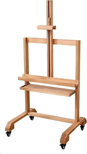 HGOuhK Mobiler TV-Ständer Verstellbares TV-Rack aus Massivholz - Stand-TV-Ständer aus Holz, Staffelei for Zuhause und Klassenzimmer, modern TV-Bodenständer(A) von HGOuhK