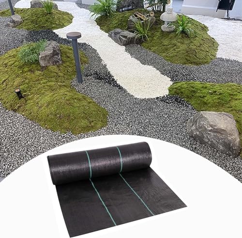 HGOuhK Unkrautvlies Geotextil-Landschaftsstoff-Gartenmatte aus Unkrautbekämpfungsstoff for die Landschaftsgestaltung, Unkrautbarriere(0.91x46m/3x150ft) von HGOuhK