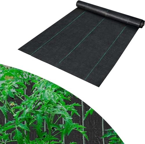 HGOuhK Unkrautvlies Unkrautbekämpfungsmembran-Unkrautblock-Gartenmatte zur Bodenstabilisierung, Landschaftsgestaltung, Unkrautbarriere(1.2x60m/4x200ft) von HGOuhK