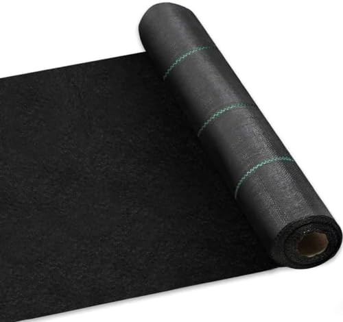 HGOuhK Unkrautvlies für den Garten, Geotextil, Unkrautschutzgewebe, Bodenabdeckung, Unkrautbekämpfungsmembran, Unkrautbekämpfungsmembran (0,9 x 60 m) von HGOuhK