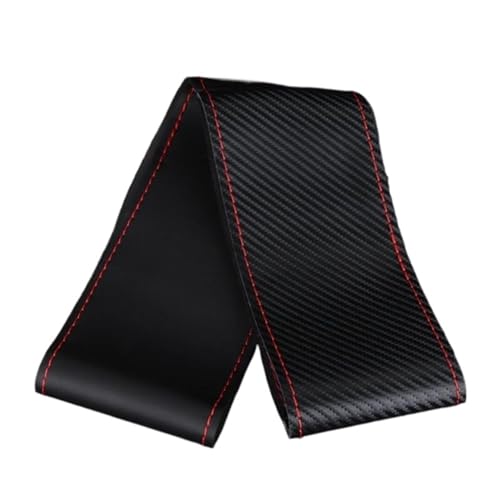 HGPVPKZAZD Auto Lenkradbezug Splice Auto-Lenkradbezug Mit Nadel-Set 38 cm Mikrofaser-Leder Universelle Passform rutschfest Auto Lenkradschale(A-Black-RED) von HGPVPKZAZD