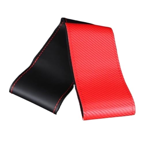 HGPVPKZAZD Auto Lenkradbezug Splice Auto-Lenkradbezug Mit Nadel-Set 38 cm Mikrofaser-Leder Universelle Passform rutschfest Auto Lenkradschale(A-RED) von HGPVPKZAZD