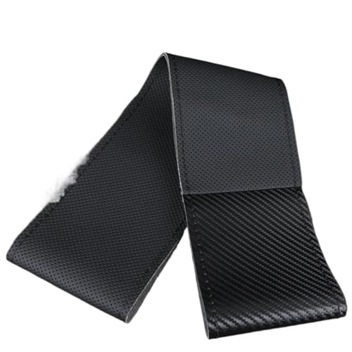 HGPVPKZAZD Auto Lenkradbezug Splice Auto-Lenkradbezug Mit Nadel-Set 38 cm Mikrofaser-Leder Universelle Passform rutschfest Auto Lenkradschale(B-Black) von HGPVPKZAZD