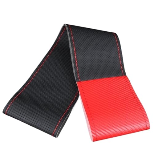 HGPVPKZAZD Auto Lenkradbezug Splice Auto-Lenkradbezug Mit Nadel-Set 38 cm Mikrofaser-Leder Universelle Passform rutschfest Auto Lenkradschale(B-RED) von HGPVPKZAZD