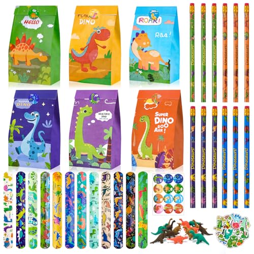 HGRGHH 100 PCS Dino Party Mitgebsel Kindergeburtstag mit Schnapparmband, Bleistifte, Dinosaurier Radiergummi, Dino Sticker, Give Aways Kindergeburtstag Jungen für Dino Kindergeburtstag Deko HGRGHH 100 PCS Dino Party Mitgebsel Kindergeburtstag mit Schnapparmband, Bleistifte, Dinosaurier Radiergummi, Dino Sticker, Give Aways Kindergeburtstag Jungen für Dino Kindergeburtstag Deko von HGRGHH