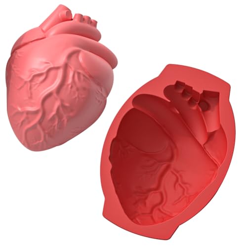 HGSHUO Halloween Silikonformen Backform Herz Kuchenform Silikon Kuchenbackform Halloween Mousse Soap Kerze Herzform Motivbackformen Organe Form von HGSHUO