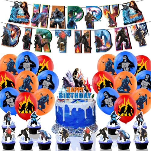 HGSHUO Monster Geburtstag Deko Dino Luftballon Tortendeko Kindergeburtstag Ballon Girlande Happy Birthday Banner Dinosaurier Geburtstagsdeko HGSHUO Monster Geburtstag Deko Dino Luftballon Tortendeko Kindergeburtstag Ballon Girlande Happy Birthday Banner Dinosaurier Geburtstagsdeko von HGSHUO