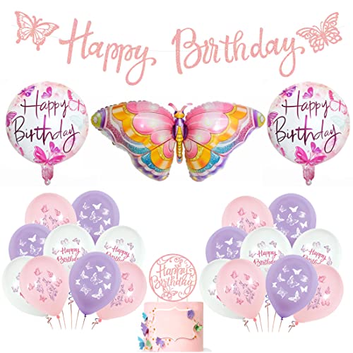 HGSHUO Schmetterlings Geburtstagsdeko Insekt Luftballons Alles Gute Zum Geburtstag Girlande Runde Latexballon Schmetterlings Folienballon Tortendeko Geburtstag Deko für Kinder 23 Stück HGSHUO Schmetterlings Geburtstagsdeko Insekt Luftballons Alles Gute Zum Geburtstag Girlande Runde Latexballon Schmetterlings Folienballon Tortendeko Geburtstag Deko für Kinder 23 Stück von HGSHUO