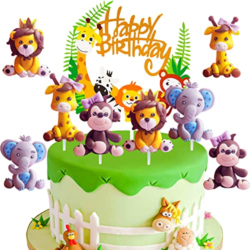 HGSHUO Waldtiere Tortendeko Geburtstag Kuchen Deko Tiere Cake Topper Happy Birthday Cupcake Topper Kindergeburtstag Torte Deko Dschungel Party Kuchendeko Geburtstagsdeko Elefant 5 Stück HGSHUO Waldtiere Tortendeko Geburtstag Kuchen Deko Tiere Cake Topper Happy Birthday Cupcake Topper Kindergeburtstag Torte Deko Dschungel Party Kuchendeko Geburtstagsdeko Elefant 5 Stück von HGSHUO