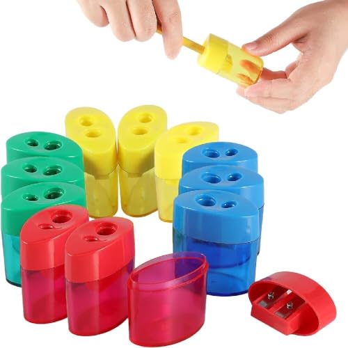 12 Pcs Anspitzer Mit Behälter, Spitzer Mit Dose, Bleistiftspitzer Für Dosenspitzer Dicke Und Dünne Stifte, Doppel Loch Schärfer, Für 8mm-11mm Holzzeichnung Bleistifte Skizze Bleistiftspitzer 12 Pcs Anspitzer Mit Behälter, Spitzer Mit Dose, Bleistiftspitzer Für Dosenspitzer Dicke Und Dünne Stifte, Doppel Loch Schärfer, Für 8mm-11mm Holzzeichnung Bleistifte Skizze Bleistiftspitzer von HGZHNAT