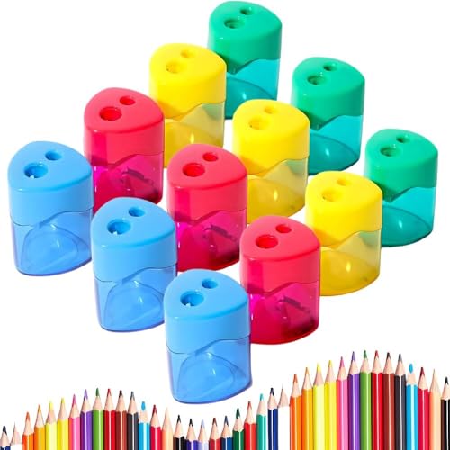 12 Pcs Anspitzer Mit Behälter, Spitzer Mit Dose, Bleistiftspitzer Für Dosenspitzer Dicke Und Dünne Stifte, Doppel Loch Schärfer, Für 8mm-11mm Holzzeichnung Bleistifte Skizze Bleistiftspitzer 12 Pcs Anspitzer Mit Behälter, Spitzer Mit Dose, Bleistiftspitzer Für Dosenspitzer Dicke Und Dünne Stifte, Doppel Loch Schärfer, Für 8mm-11mm Holzzeichnung Bleistifte Skizze Bleistiftspitzer von HGZHNAT