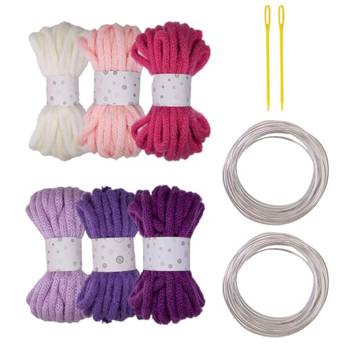 6pcs Buntes Polyester Seil Big Eye Nadel Und Bildhauerungsdraht 7mmx5meter Hohl Geflochten 6pcs Buntes Polyester Seil Big Eye Nadel Und Bildhauerungsdraht 7mmx5meter Hohl Geflochten von HGZHNAT