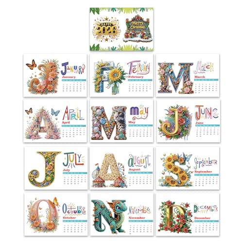 Diamond-Painting Kalender 2026, Diamond-Painting Adventskalender, 2026 Schreibtisch Kalendermalerei Stehend Kreative Desktop Weihnachtsgeschenke von HGZHNAT