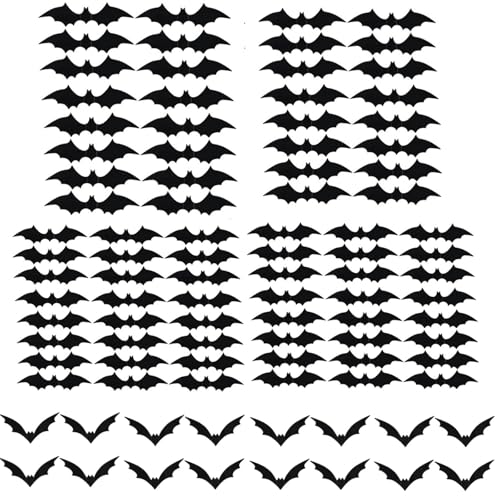 Fledermäuse Deko Sticker, Fledermaus Wandtattoo, Fledermaus Sticker Fenster, Fledermauswandabziehbilder Kleber, PVC Aufkleber, Realistische Fliegende Fledermausaufkleber Für Die Walltür Halloween von HGZHNAT