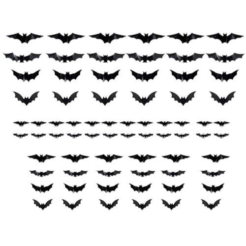 Fledermaus Deko, Stück Halloween Deko Fledermäuse, Klebstoff PVC Aufkleber Mit LED Light, Realistic Wall Decals Dekoration, Für Fensterwand Saitenleuchten von HGZHNAT