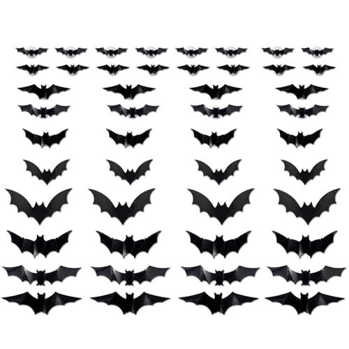 Fledermaus Deko, Stück Halloween Deko Fledermäuse, Klebstoff PVC Aufkleber Mit LED Light, Realistic Wall Decals Dekoration, Für Fensterwand Saitenleuchten Fledermaus Deko, Stück Halloween Deko Fledermäuse, Klebstoff PVC Aufkleber Mit LED Light, Realistic Wall Decals Dekoration, Für Fensterwand Saitenleuchten von HGZHNAT