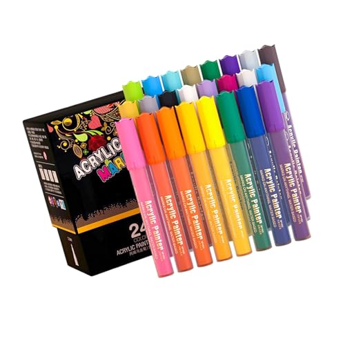 HGZHNAT Acrylic Marker, Acrylfarben Set, Filzstifte,Acrylstifte FüR Steine Wasserfest, 8/12/24/36/48 Farbe, Wasserbasis Tinten Acryl Paint Pen, FüR Malerei Auf Keramik Glas Stoff Scrapbooking HGZHNAT Acrylic Marker, Acrylfarben Set, Filzstifte,Acrylstifte FüR Steine Wasserfest, 8/12/24/36/48 Farbe, Wasserbasis Tinten Acryl Paint Pen, FüR Malerei Auf Keramik Glas Stoff Scrapbooking von HGZHNAT